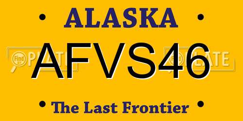 AFVS46 Alaska License Plate