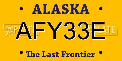 AFY33E Alaska License Plate
