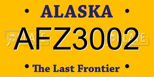 AFZ3002 Alaska License Plate