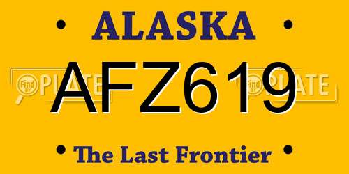 AFZ619 Alaska License Plate