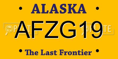 AFZG19 Alaska License Plate