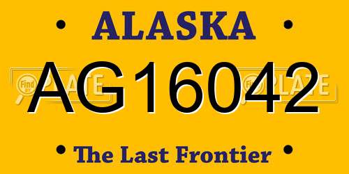 AG16042 Alaska License Plate