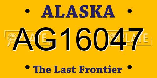 AG16047 Alaska License Plate