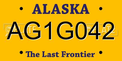 AG1G042 Alaska License Plate