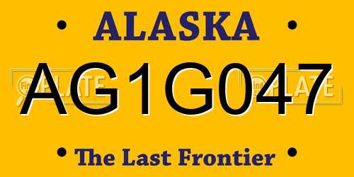 AG1G047 Alaska License Plate