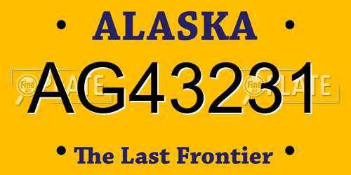 AG43231 Alaska License Plate