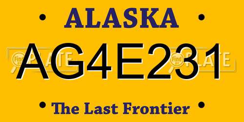 AG4E231 Alaska License Plate