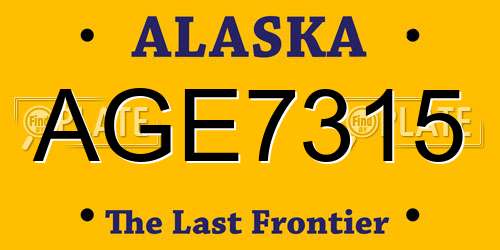 AGE7315 Alaska License Plate