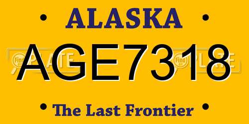 AGE7318 Alaska License Plate