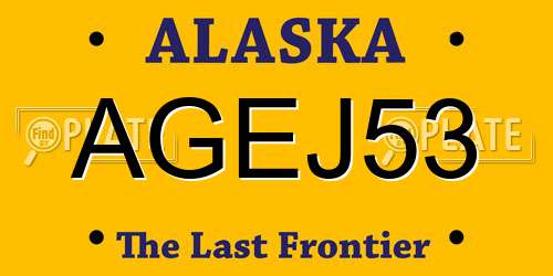AGEJ53 Alaska License Plate