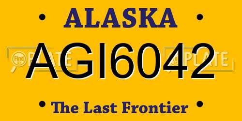 AGI6042 Alaska License Plate