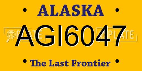 AGI6047 Alaska License Plate