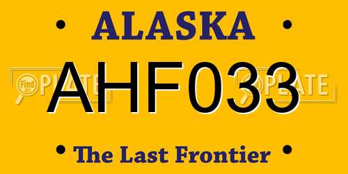 AHF033 Alaska License Plate