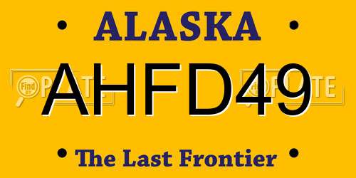 AHFD49 Alaska License Plate