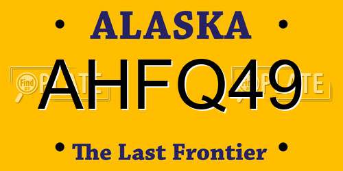 AHFQ49 Alaska License Plate