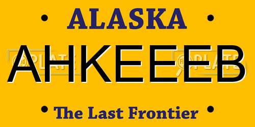 AHKEEEB Alaska License Plate