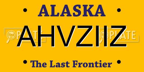 AHVZIIZ Alaska License Plate