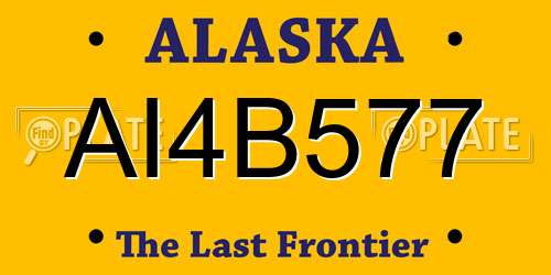 AI4B577 Alaska License Plate