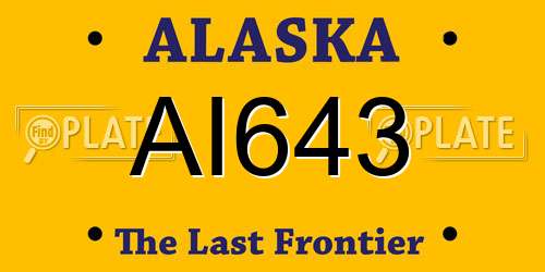 AI643 Alaska License Plate