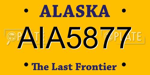 AIA5877 Alaska License Plate