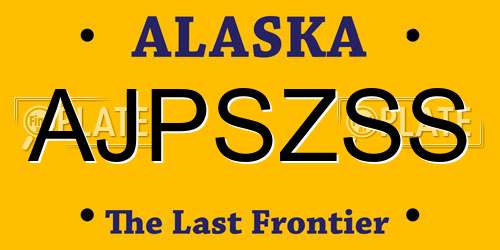 AJPSZSS Alaska License Plate