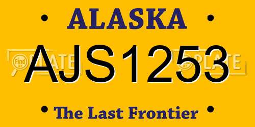 AJS1253 Alaska License Plate
