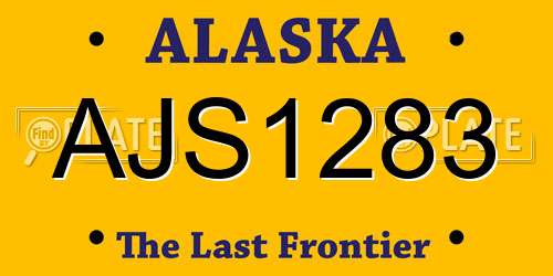 AJS1283 Alaska License Plate