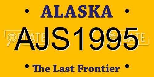 AJS1995 Alaska License Plate