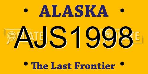 AJS1998 Alaska License Plate