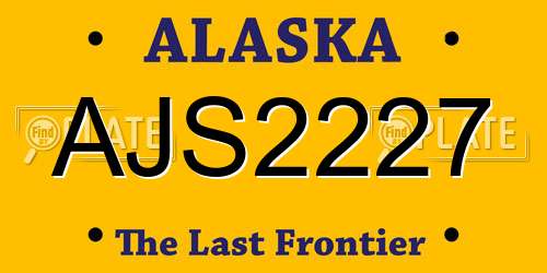 AJS2227 Alaska License Plate