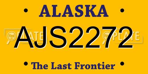 AJS2272 Alaska License Plate