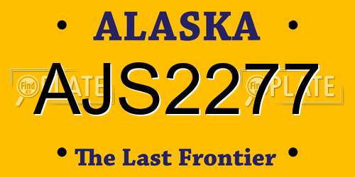 AJS2277 Alaska License Plate