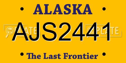 AJS2441 Alaska License Plate