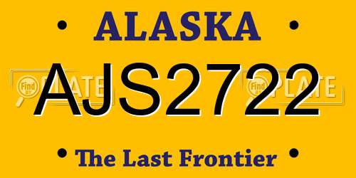 AJS2722 Alaska License Plate
