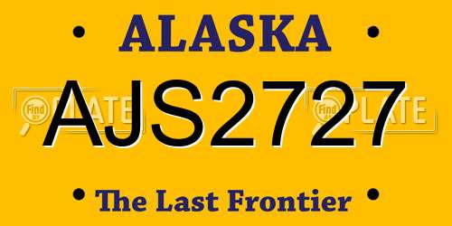 AJS2727 Alaska License Plate