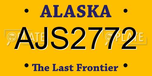 AJS2772 Alaska License Plate