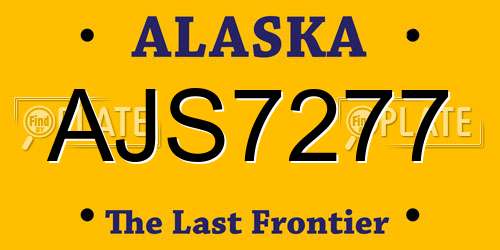 AJS7277 Alaska License Plate