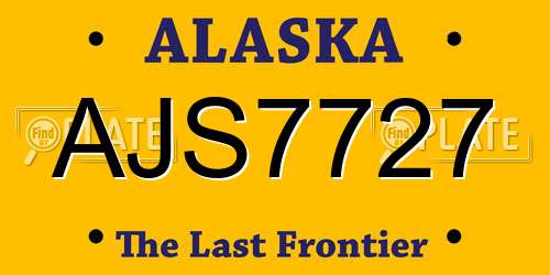 AJS7727 Alaska License Plate