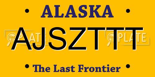 AJSZTTT Alaska License Plate