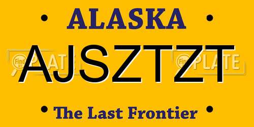 AJSZTZT Alaska License Plate