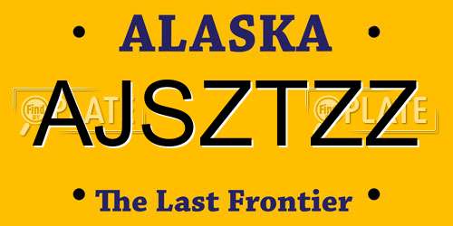 AJSZTZZ Alaska License Plate