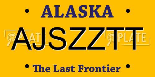 AJSZZTT Alaska License Plate