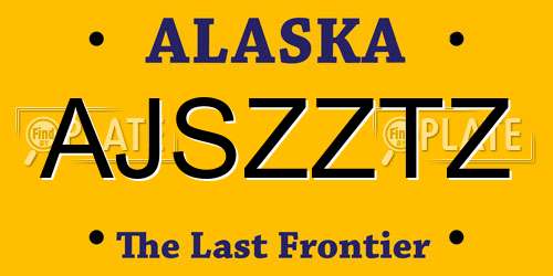 AJSZZTZ Alaska License Plate