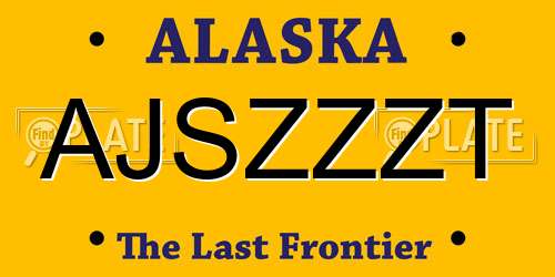 AJSZZZT Alaska License Plate