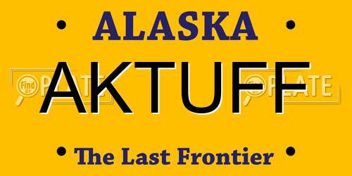AKTUFF Alaska License Plate