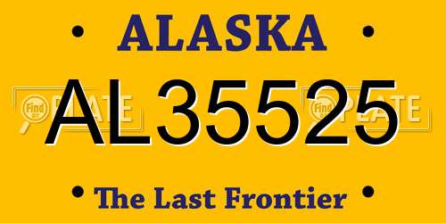 AL35525 Alaska License Plate