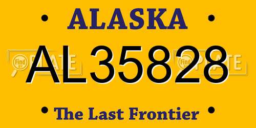 AL35828 Alaska License Plate