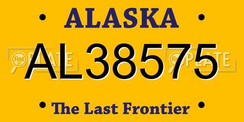 AL38575 Alaska License Plate