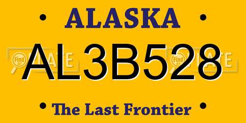 AL3B528 Alaska License Plate