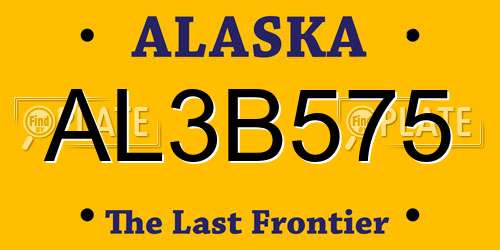AL3B575 Alaska License Plate